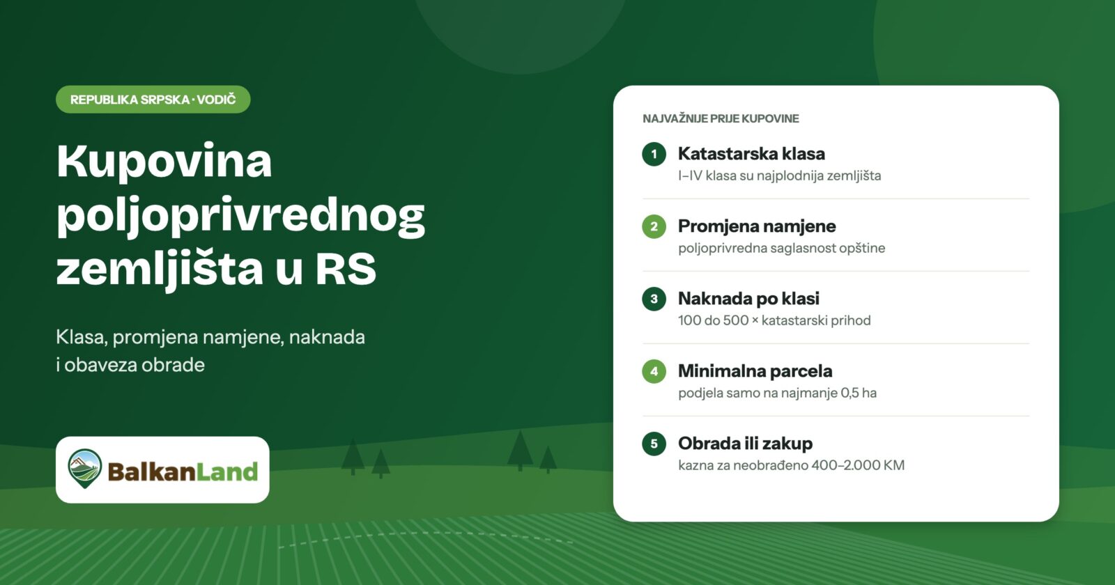 Kupujete poljoprivredno zemljište u Republici Srpskoj? 7 stvari koje treba da znate